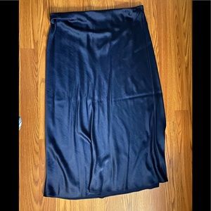 Madewell navy blue satin midi slip skirt